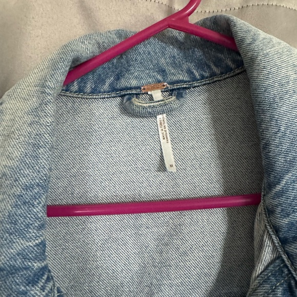 Free People Distressed Light Blue Jean Jacket - Picture 2 of 4